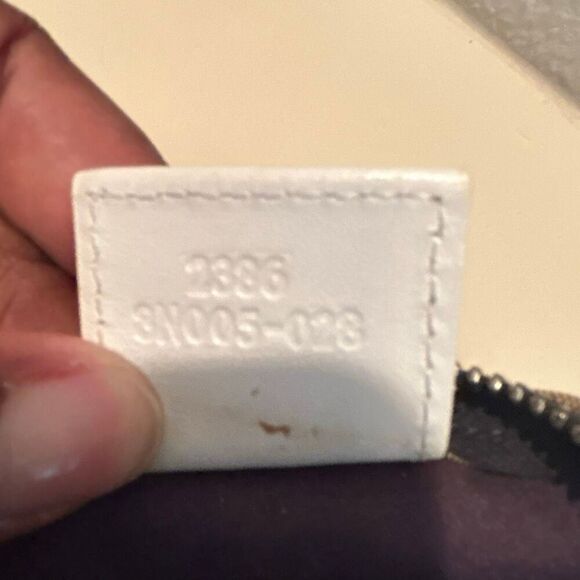 Fendi Zucchino Mini Bag Navy White FF Logo Slouchy Baguette Shoulder Purse - Picture 9 of 15